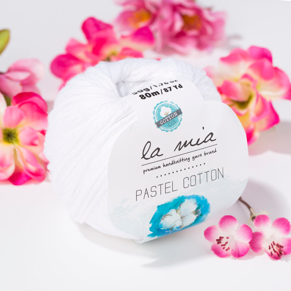 La Mia Pastel Cotton Beyaz El Örgü İpi - L001